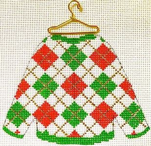 click here to view larger image of Sweater - Argyle w/Stitch Guide (hand painted canvases)