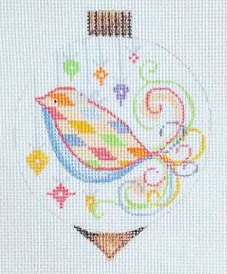 click here to view larger image of Pastel Bird Ornament (hand painted canvases)