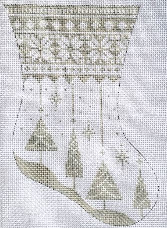 click here to view larger image of Grey and White Stocking (hand painted canvases)