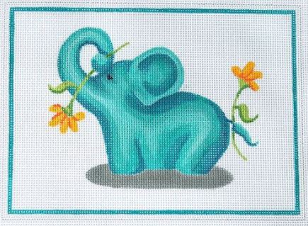 click here to view larger image of Turquoise Elephant (hand painted canvases)