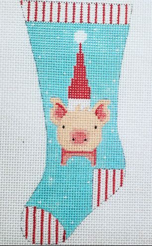 click here to view larger image of Pig Stocking (hand painted canvases)