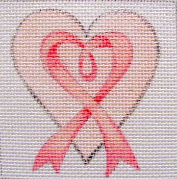 click here to view larger image of Ribbon Heart (hand painted canvases)