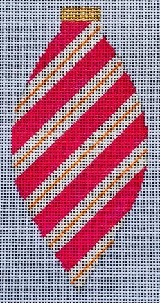 click here to view larger image of Brilliant Bauble - Red Stripe Teardrop (hand painted canvases)