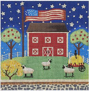 click here to view larger image of Patriotic Barn  (hand painted canvases)