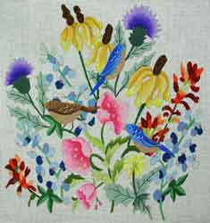 click here to view larger image of Lazuli Bunting (hand painted canvases)