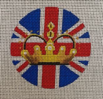 click here to view larger image of Traditional British Flag w/Crown (hand painted canvases)