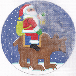 click here to view larger image of Santa Riding Bear  (hand painted canvases)