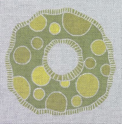 click here to view larger image of Lime Green Wreath (hand painted canvases)