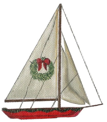 click here to view larger image of Yacht Club Sailboat (hand painted canvases)