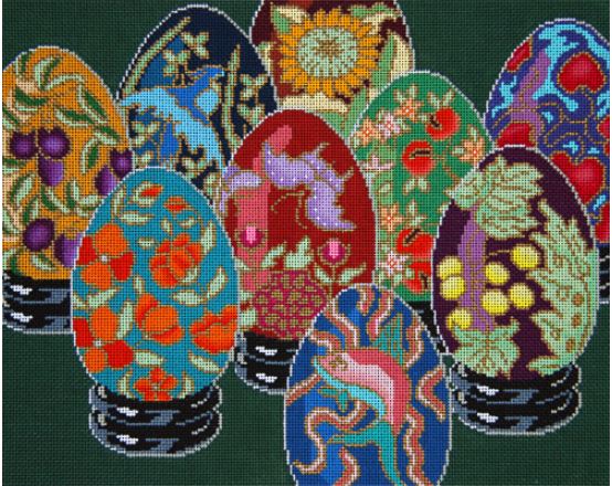 click here to view larger image of Cloisonne Eggs (hand painted canvases)