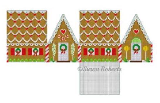 click here to view larger image of Scallop Hearts Gingerbread House (hand painted canvases)