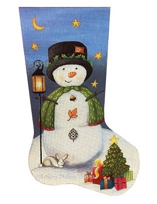 click here to view larger image of Starry Night Snowman Stocking (hand painted canvases)