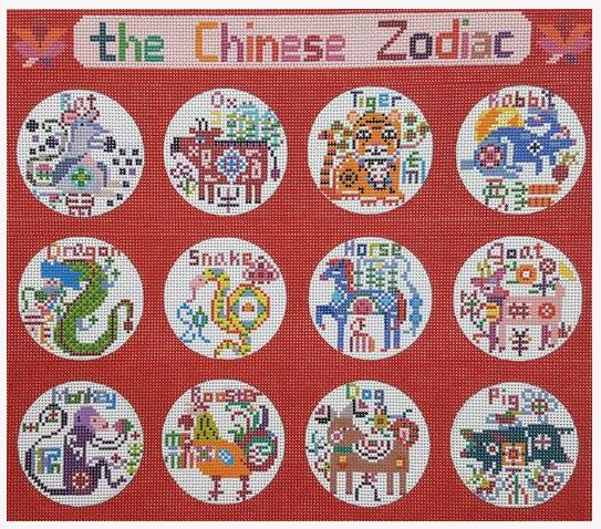 click here to view larger image of The Chinese Zodiac (hand painted canvases)