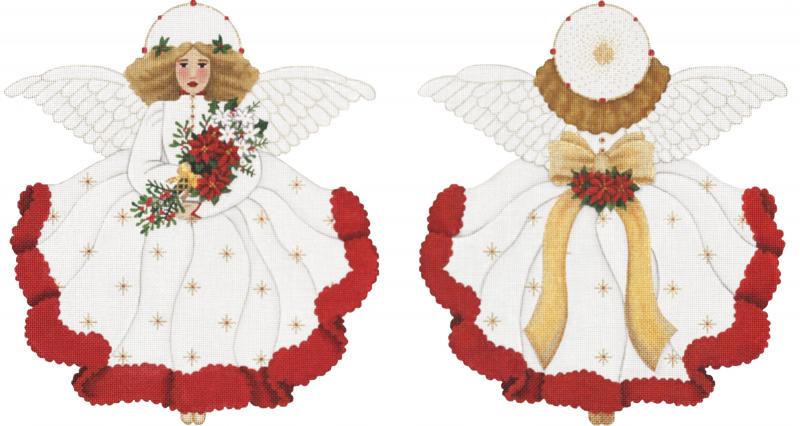 click here to view larger image of Bouquet Angel - 2-Sided (hand painted canvases)
