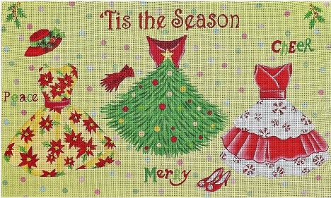 click here to view larger image of Tis the Season - Green (hand painted canvases)