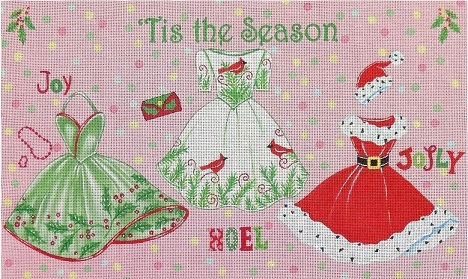click here to view larger image of Tis the Season - Pink (hand painted canvases)