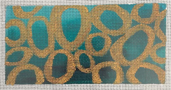 click here to view larger image of Turquoise and Gold (hand painted canvases)