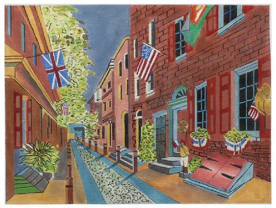 click here to view larger image of Elfreth Alley Philadelphia (hand painted canvases)