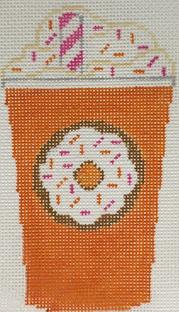 click here to view larger image of Orange Donut Cup (hand painted canvases)