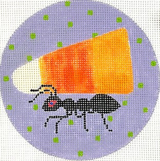 click here to view larger image of Ant Carrying Candy Corn (hand painted canvases 2)