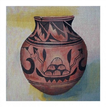 click here to view larger image of Big Mountain Jar (hand painted canvases)
