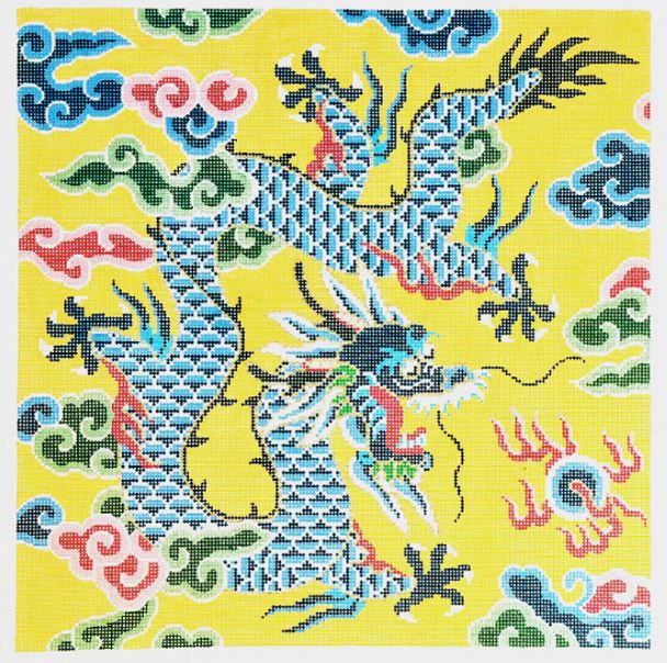 click here to view larger image of Dragon on Yellow (hand painted canvases)
