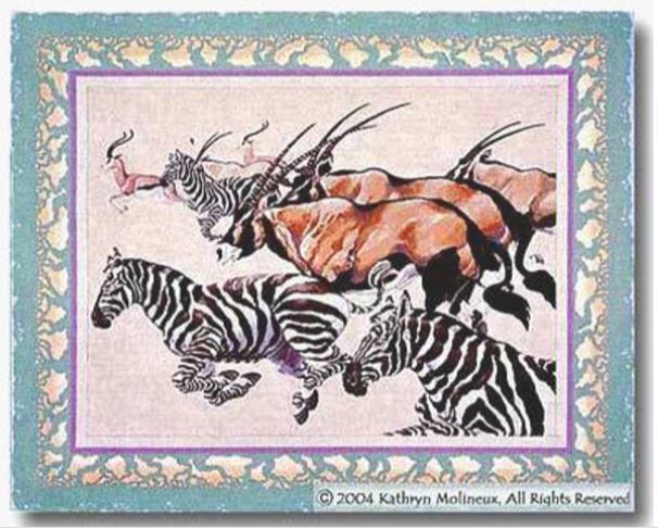 click here to view larger image of Serengeti Rug (hand painted canvases)