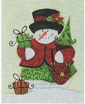 click here to view larger image of Snowman w/Red Coat (hand painted canvases)