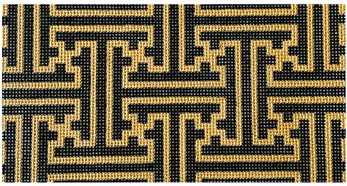 click here to view larger image of Black/Gold Fretwork Insert (hand painted canvases)