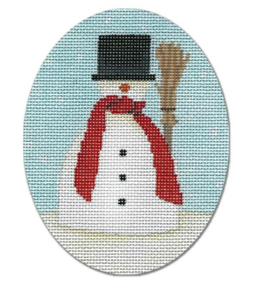 click here to view larger image of Snowman w/Top Hat (hand painted canvases)