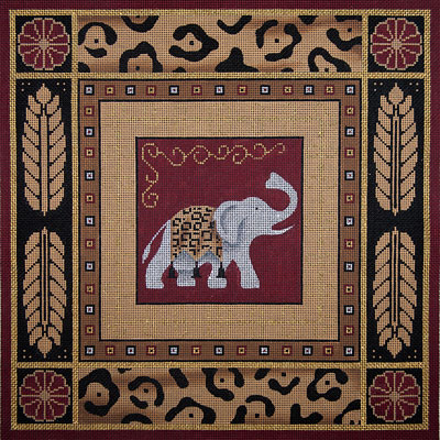 click here to view larger image of Elephant & Filigrees (hand painted canvases)