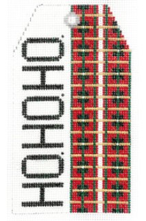 click here to view larger image of Gift Tag - HOHO Plaid (hand painted canvases)