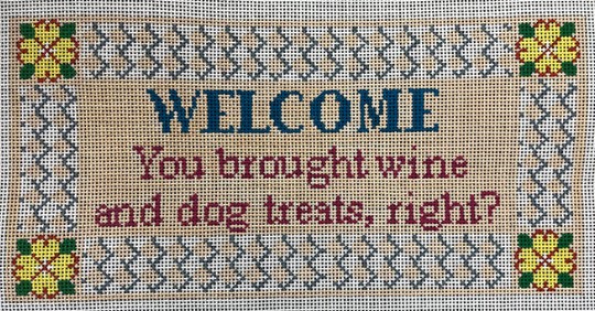 click here to view larger image of Welcome Wine Dog Treats (hand painted canvases)