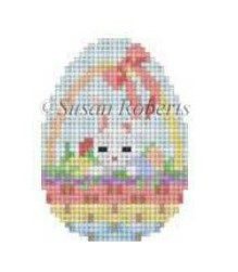 click here to view larger image of Bunny in Basket Egg (hand painted canvases)