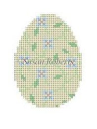 click here to view larger image of Blue Floral Vine Egg (hand painted canvases)