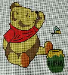 click here to view larger image of Pooh w/Honey Jar (hand painted canvases)