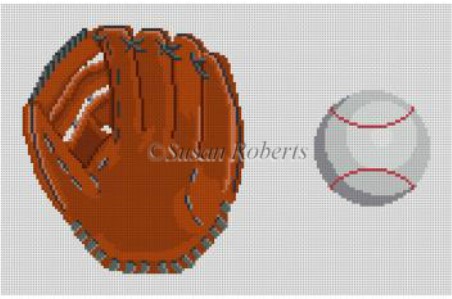 click here to view larger image of Tooth Fairy Pillow - Baseball Glove w/Ball (hand painted canvases)