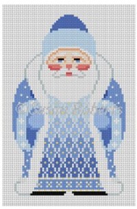 click here to view larger image of Blue Coat Santa (hand painted canvases)