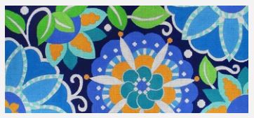 click here to view larger image of Blue Pinwheel Lumbar - 13M (hand painted canvases)