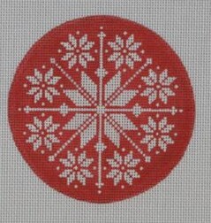 click here to view larger image of Red/Whire Nordic Snowflake (hand painted canvases)