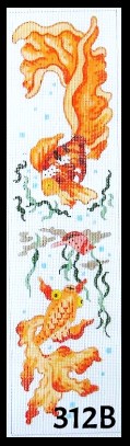 click here to view larger image of Eyeglass Case - Goldfish/Seaweed  (hand painted canvases)