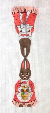 click here to view larger image of Two Sided - Girl Bunny w/Easter Basket (hand painted canvases)