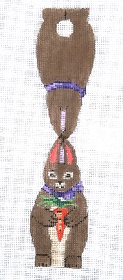 click here to view larger image of Two Sided - Brown Bunny/Carrot (hand painted canvases)