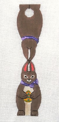 click here to view larger image of Two Sided - Brown Bunny/Easter Egg (hand painted canvases)