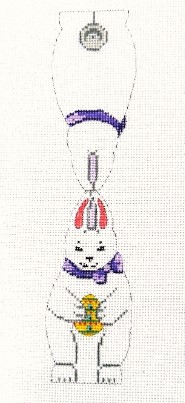 click here to view larger image of Two Sided - White Bunny/Easter Egg (hand painted canvases)