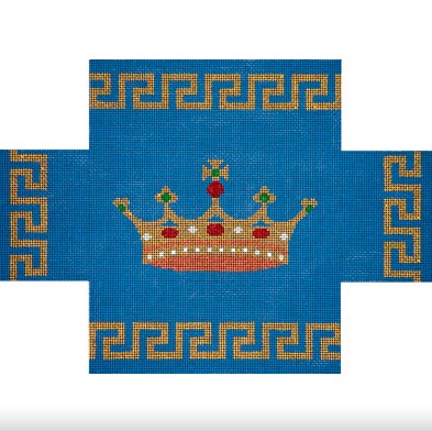 click here to view larger image of Crown w/Greek Key Border Brick Cover (hand painted canvases)