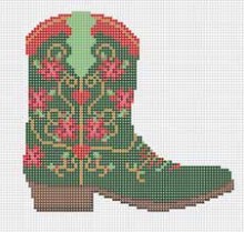 click here to view larger image of Holiday Cowboy Boot (hand painted canvases)