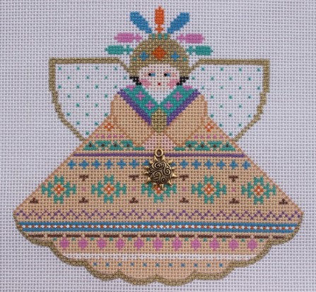 click here to view larger image of Aztec Princess Angel w/Charms (hand painted canvases)
