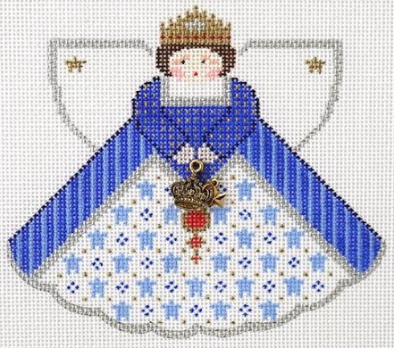 click here to view larger image of Royal Blue Queen Angel w/Charms (hand painted canvases)