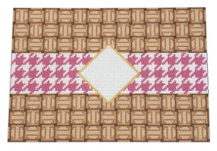 click here to view larger image of Houndstooth/Mono Clutch Pink (printed canvas)